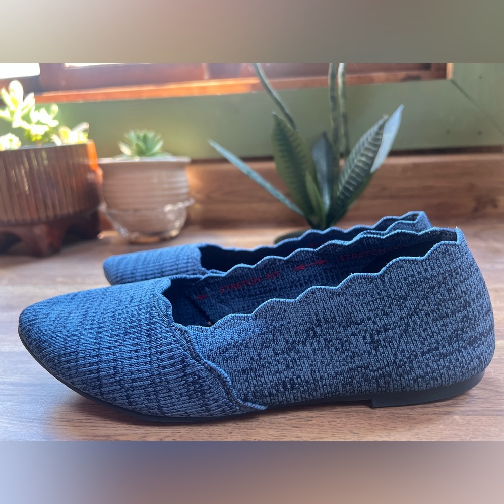 Skechers Cleo Newford Shoes Flats Women Size 7.5 Navy Blue 44870